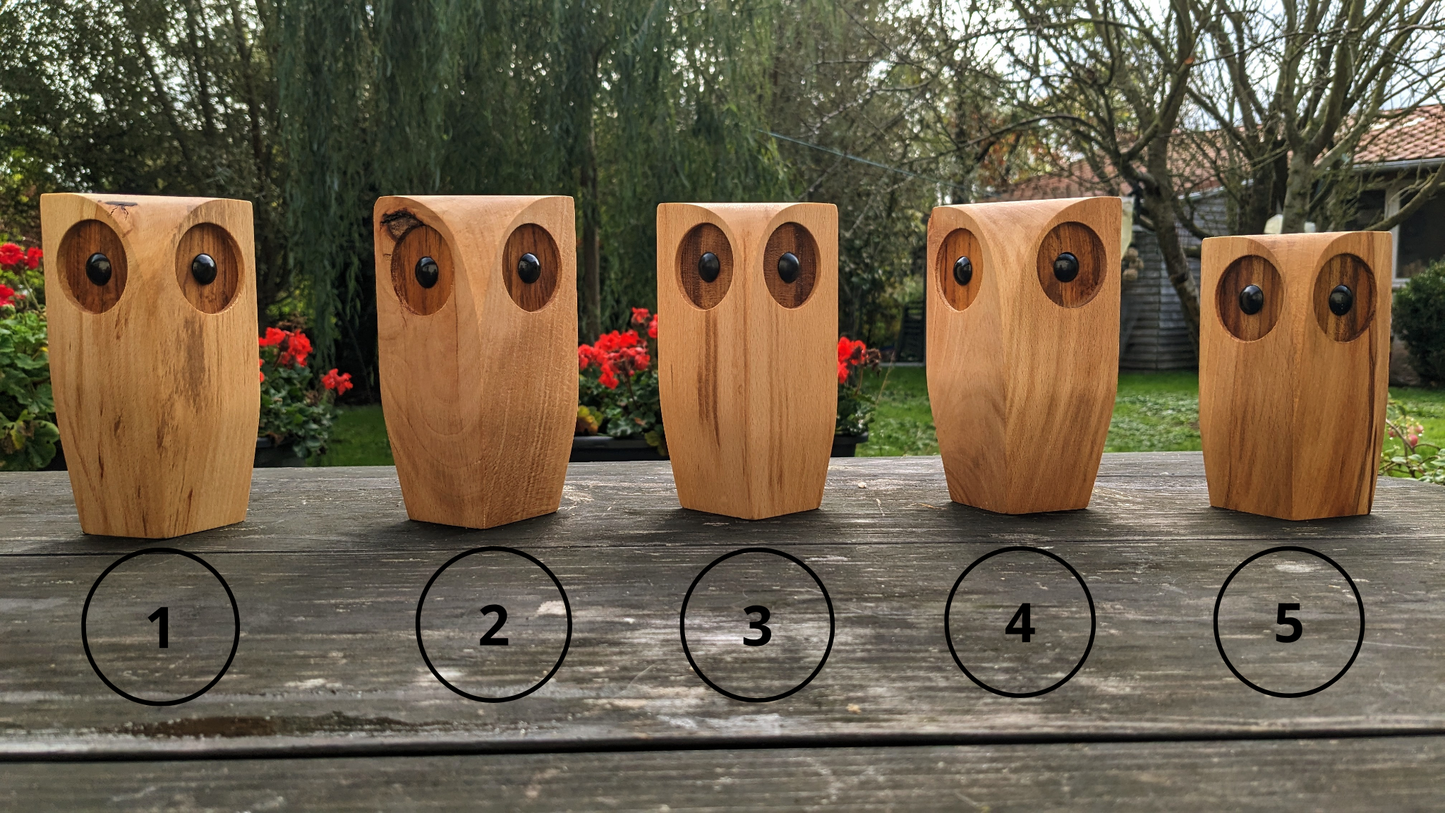 Hiboux en bois décoratif – 15 cm