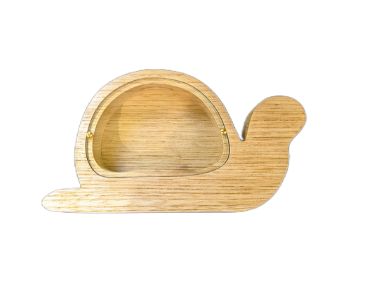 Tirelire escargot en bois