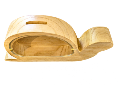 Tirelire escargot en bois