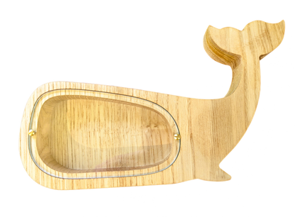 Tirelire baleine en bois