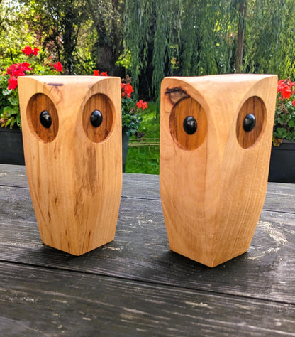 Hiboux en bois décoratif – 15 cm