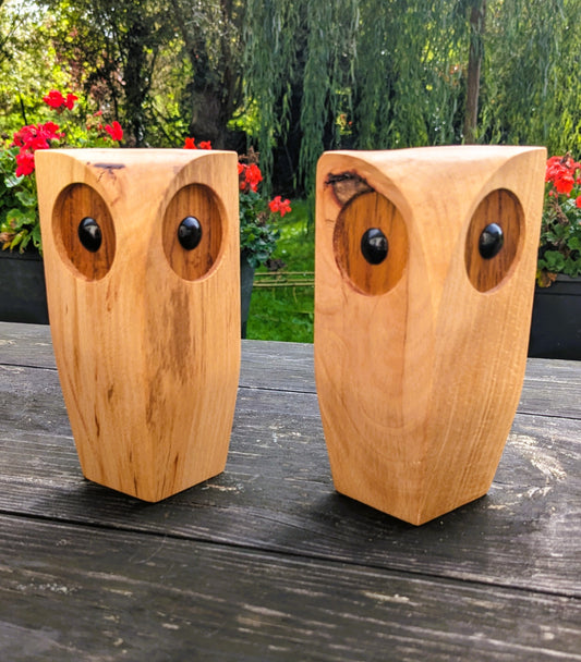 Hiboux en bois décoratif – 15 cm