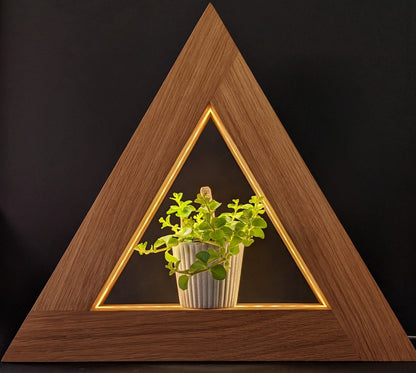 Lampe Triangle en bois avec LED
